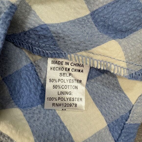 Entro Blue and White Checkered Blouse - Picture 9 of 10